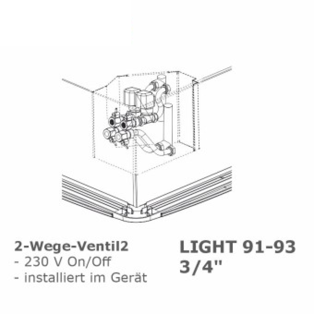 2 Wege Ventilbaugruppen 3/4", LIGHT 91-93, intern, installiert